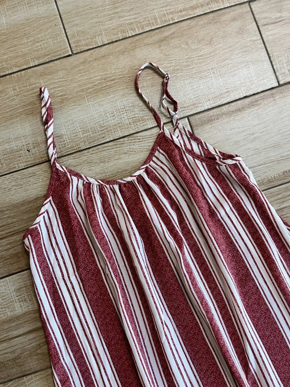 Womens Band of Gypsies Red/White Stripe Midi Dress - S - Picture 2 of 6
